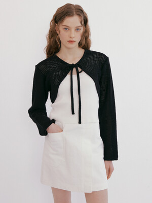 186 punching knit cardigan (black)