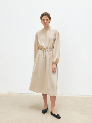 TFS GATHERED NECK STRING DRESS_2COLORS