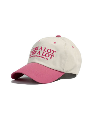 Slogon logo ball cap - beige pink