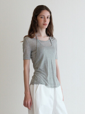 Tencel Layered T-shirt-grey