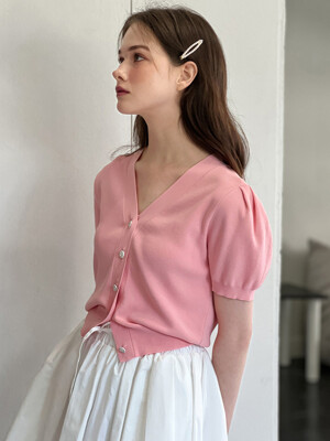[24SS] Lautre Ambre shine Pink knit cardigan
