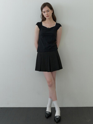 classic pleats skirt - black