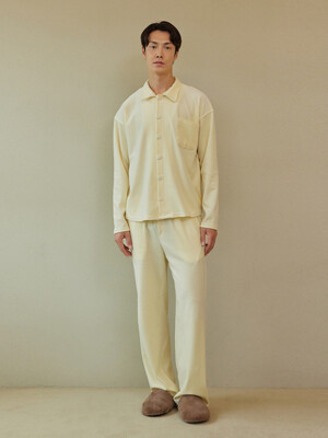 VELOUR PAJAMA SET_cream (men)