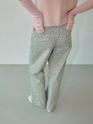 Tiny Flower Twill Pants Khaki WBDFPA005KK