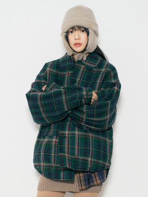 Moss Green Check Padded PD6
