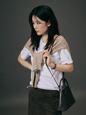 Vetiver mini tote bag-deep brown