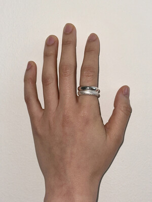 bold texture ring set (2pieces)