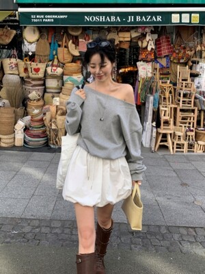 Pumpkin mini skirt_Ivory