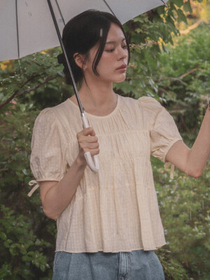 Shirring puff blouse TISU01BL10_Butter