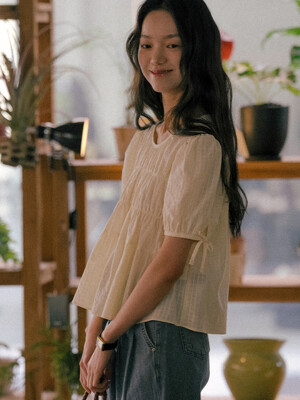 Shirring puff blouse TISU01BL10_Butter