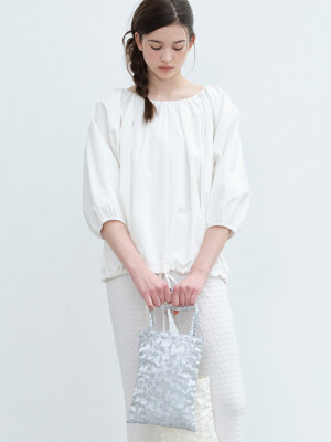 (2th) Flower Jacquard Bag-Grey