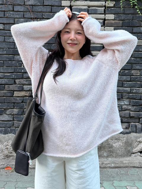 리엘 [6th] Bonheur raglan knit (powder pink)