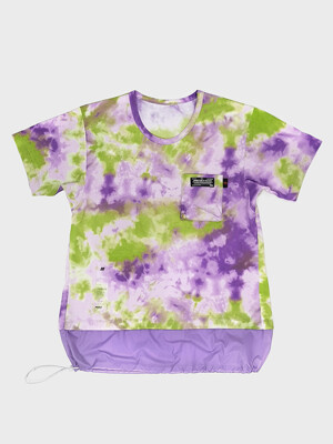 Purple Tie-dye Cotton-Nylon Layered T-shirt