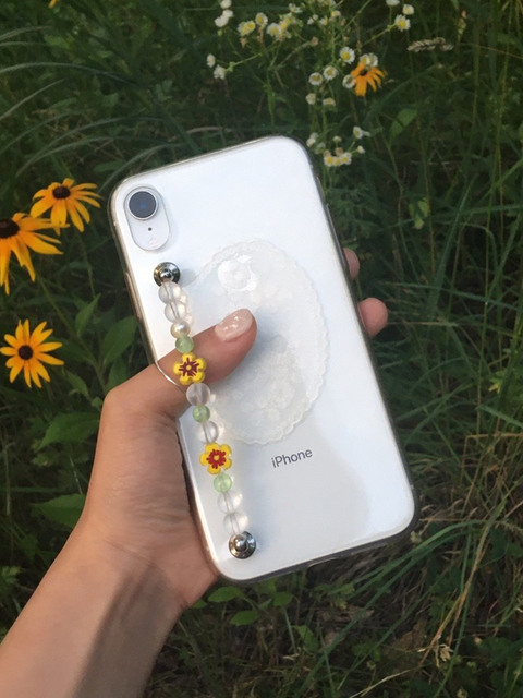휴대폰/기기케이스,휴대폰/기기케이스,휴대폰/기기케이스,휴대폰/기기케이스 - 로유 (LoU) - Yellow flower strap phone case