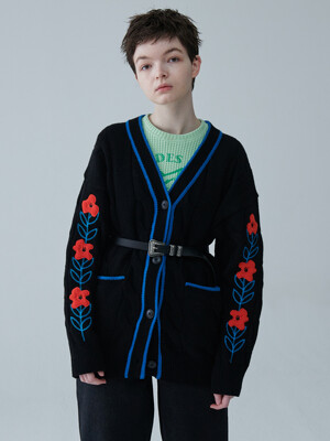 POPPY MIXED WOOL 가디건/블랙