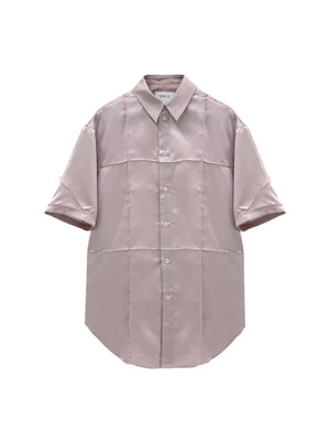 Cross pin-tuck short shirts - lavender