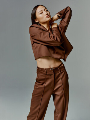 FW21 Wide Belted Pants - Almond Cap