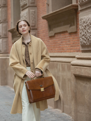 [100% WOOL]HATTIE handmade robe coat_beige