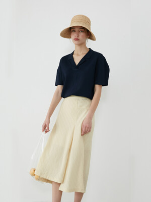 UNBALANCED SLIT SKIRT - YELLOW