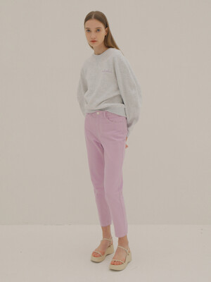 COTTON DENIM PANTS / LILAC
