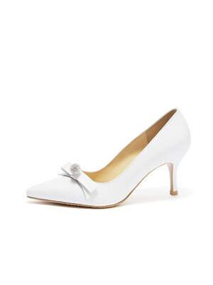 Ribbon Pearl Stiletto_White