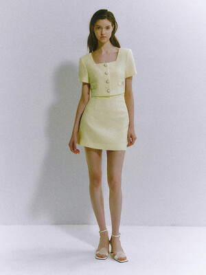 Sugar Heart Tweed Skirt (2color)