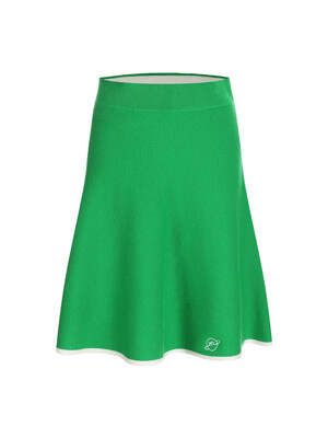 winter knit flare skirt_green