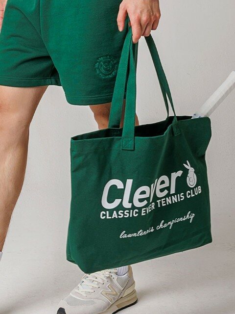 에코/캔버스백,스포츠웨어,에코/캔버스백,스포츠웨어 - 클레버 필드 (CLEVER FIELD) - Tennis Logo Carriall eco bag_Green