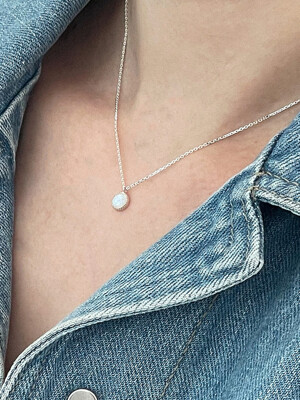 Silver925 Mini Stone Necklace_white