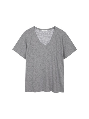 Slab U neck T-shirts (Gray)