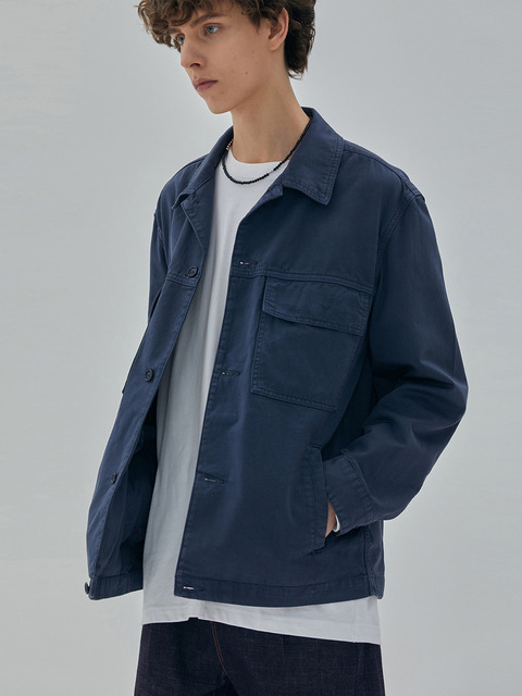 아우터 - 률앤와이 (RYUL + WAI:) - DENIM PIGMENT SAFARI JACKET NAVY