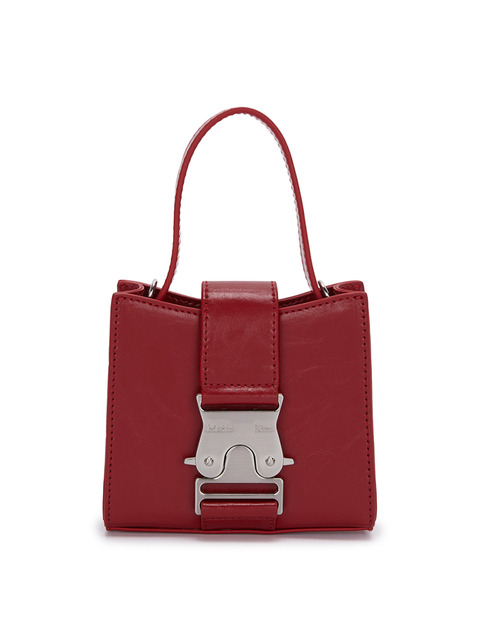 토트백 - 마뗑킴 (Matin Kim) - SQUARE MINI LEATHER BUCKLE BAG IN RED
