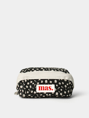 Hapoom pencil cosmetic pouch _ Flower black