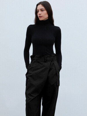 Cotton Wrap pants - Black