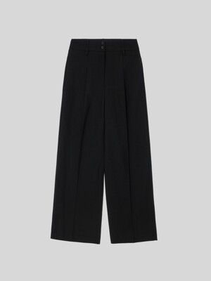 BUTTON WIDE PANTS 속기모 [BLACK]