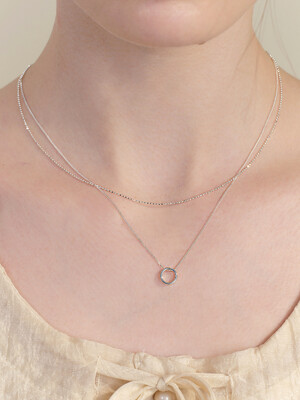 [sv925] circle layered necklace
