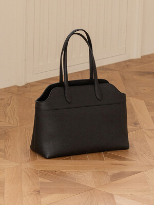 Ople Leather Big Shoulder Bag_ Black