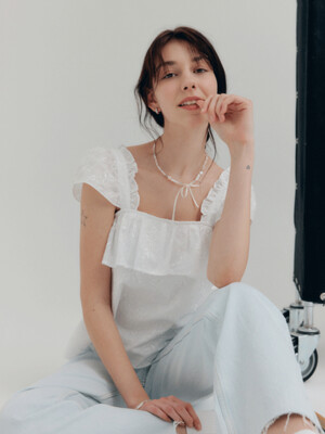 SHORT SLEEVE BLOUSE - WHITE