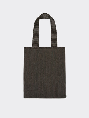 Textured Paper Knit Bag (Khaki/Brown)