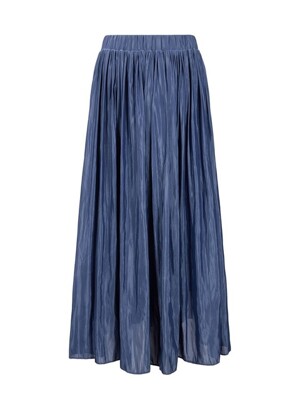 silk pleats skirt_blue