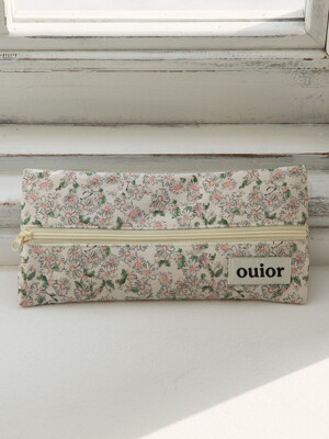 ouior flat pencil case - daisy peach (middle zipper)