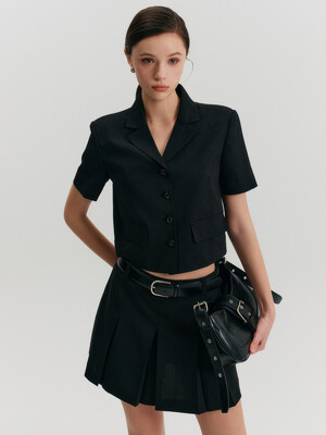 레일라니 싱글 크롭 자켓_블랙 / LEILANI SINGLE CROP JACKET_BLACK