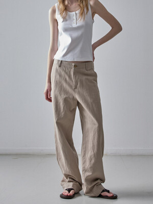 린넨 스트레이트 팬츠_olive beige