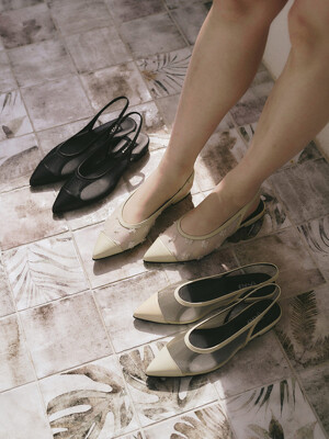 [블랙 단독 컬러]카이 메쉬 스틸레토 슬링백  kai mesh stiletto sling back_3 colors