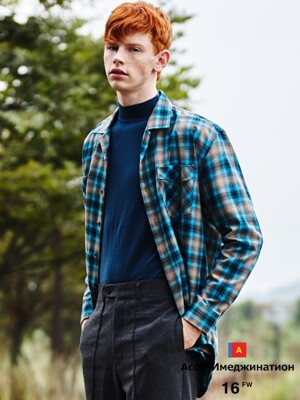 AWESOME TAILORED LOOSE CHECK SHIRTS Blue