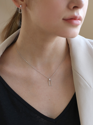 square cubic necklace N012