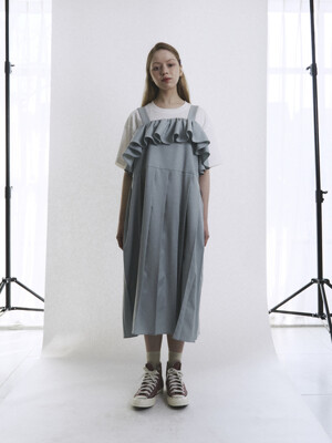 Halcyon pleats dress (mint gray)