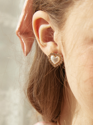 Ameli Heart Pearl Mix Earring_EC1718