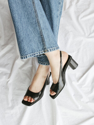 Simple line sling back sandals_CB0040_black