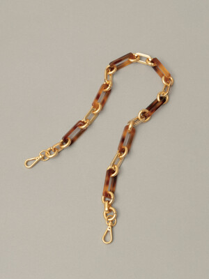[단독]Oblong chain strap_pumpkin brown